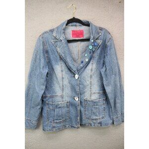 Carol's Denims Denim Jean Jackets-Buttons-Size Large-BOHO